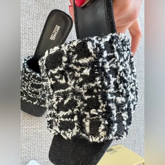 Michael Kors Tessa Frayed Denim Mule Sandals – Size 8.5 brand new - Picture 8 of 13